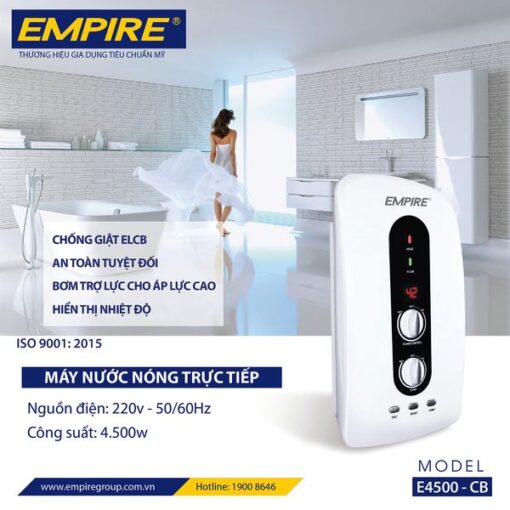 Máy tắm nóng trực tiếp có Bơm Empire E4500