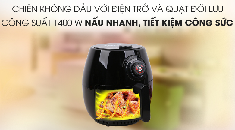 Nồi chiên không dầu Ferroli 1400W FAF-4.0M Đen