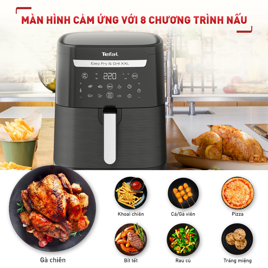 Nồi chiên không dầu Tefal 6.5 lít EY801815