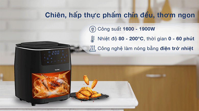 Nồi chiên không dầu có hấp Tefal 6.5 lít FW201815
