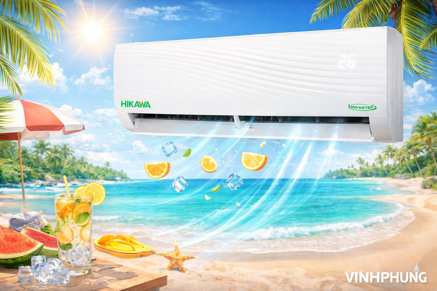 Máy lạnh Hikawa inverter 1 HP HI-VC10S/K-VC10S
