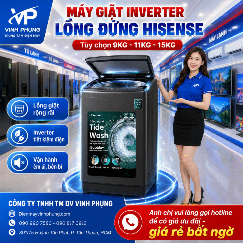 Máy giặt Hisense Inverter 10 kg WT105F50