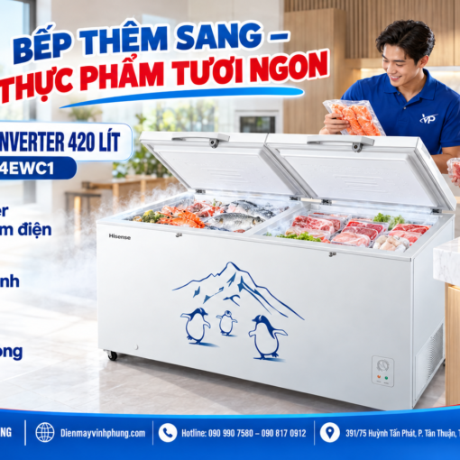Tủ đông Inverter Hisense 420 lít FC520D4EWC1 8 Tủ đông Inverter Hisense 420 lít FC520D4EWC1