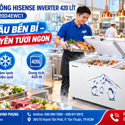 Tủ đông Inverter Hisense 420 lít FC520D4EWC1 7 Tủ đông Inverter Hisense 420 lít FC520D4EWC1