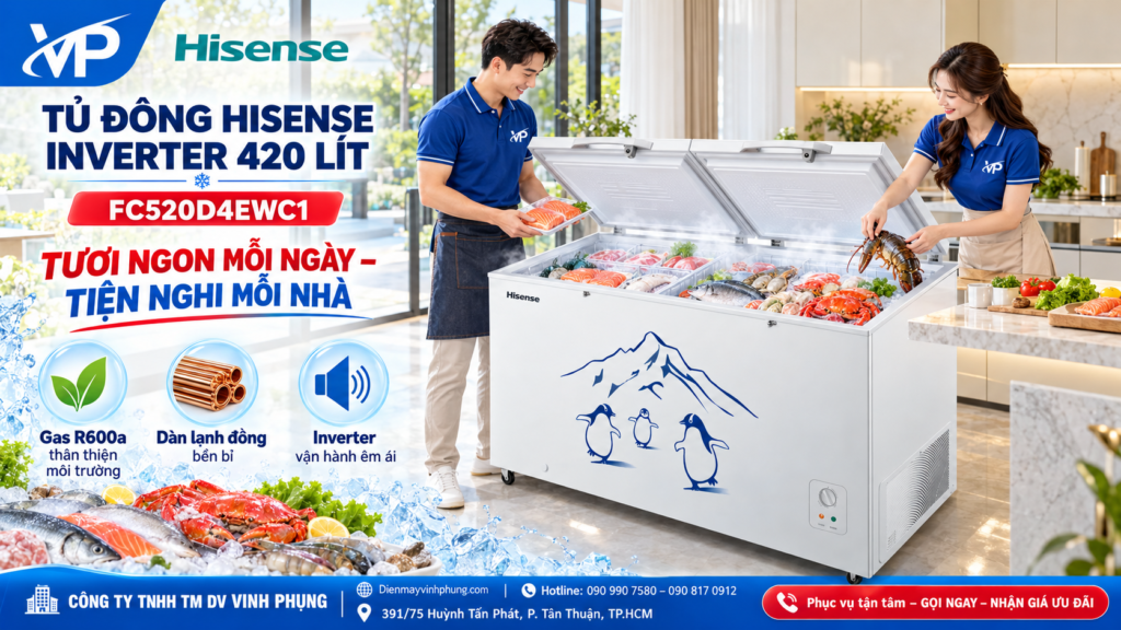 Tủ đông Inverter Hisense 420 lít FC520D4EWC1 16 Tủ đông Inverter Hisense 420 lít FC520D4EWC1