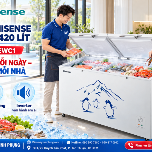 Tủ đông Inverter Hisense 420 lít FC520D4EWC1 9 Tủ đông Inverter Hisense 420 lít FC520D4EWC1