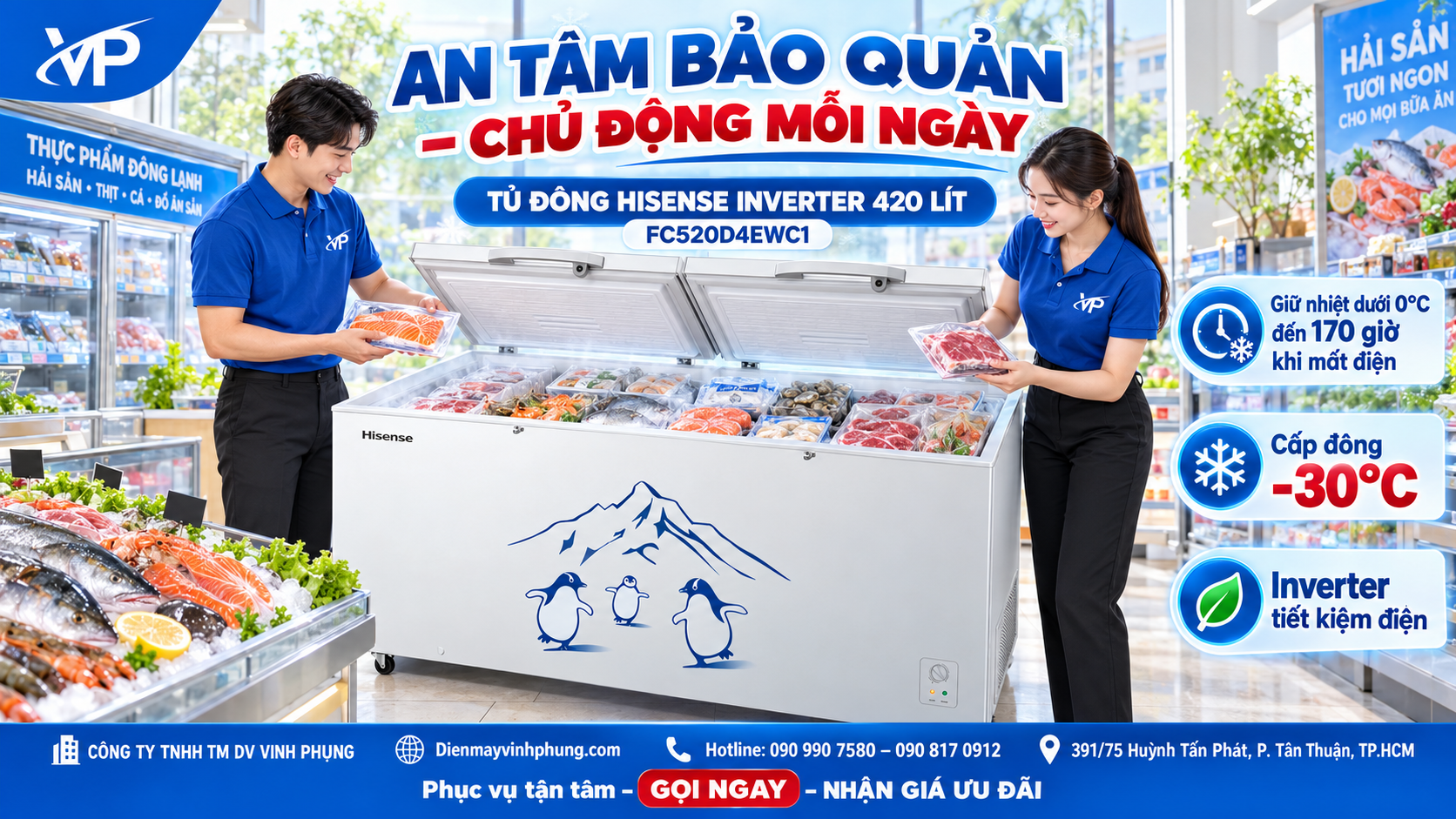 Tủ đông Inverter Hisense 420 lít FC520D4EWC1 5 Tủ đông Inverter Hisense 420 lít FC520D4EWC1