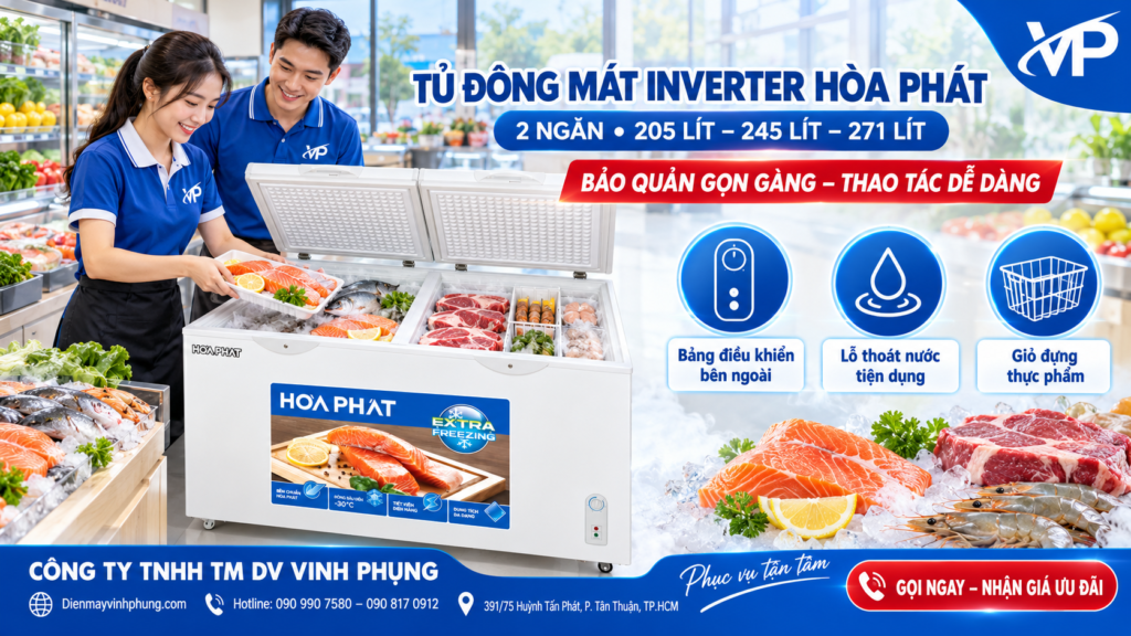 Tủ đông mát Hòa Phát Inverter 245 lít HPF BD8245 15 Tủ đông mát Hòa Phát Inverter 245 lít HPF BD8245