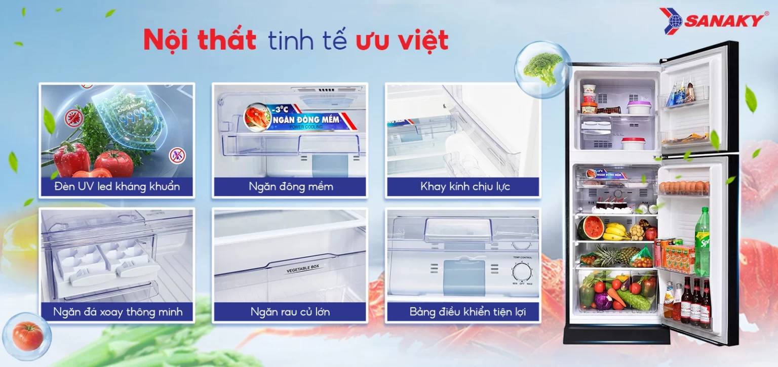 Tủ lạnh Sanaky Inverter 226 lít VH-249KG