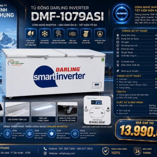 Tủ Đông Smart Darling Inverter 1050 Lít DMF-1079ASI