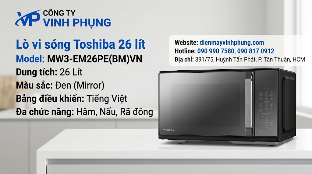 Lò vi sóng Toshiba 26 lít MW3-EM26PE(BM)VN