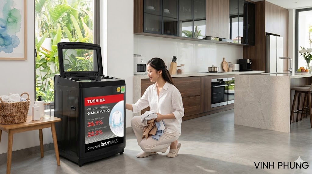 Máy giặt lồng đứng 9 kg Toshiba AW-M1000FV(MK)