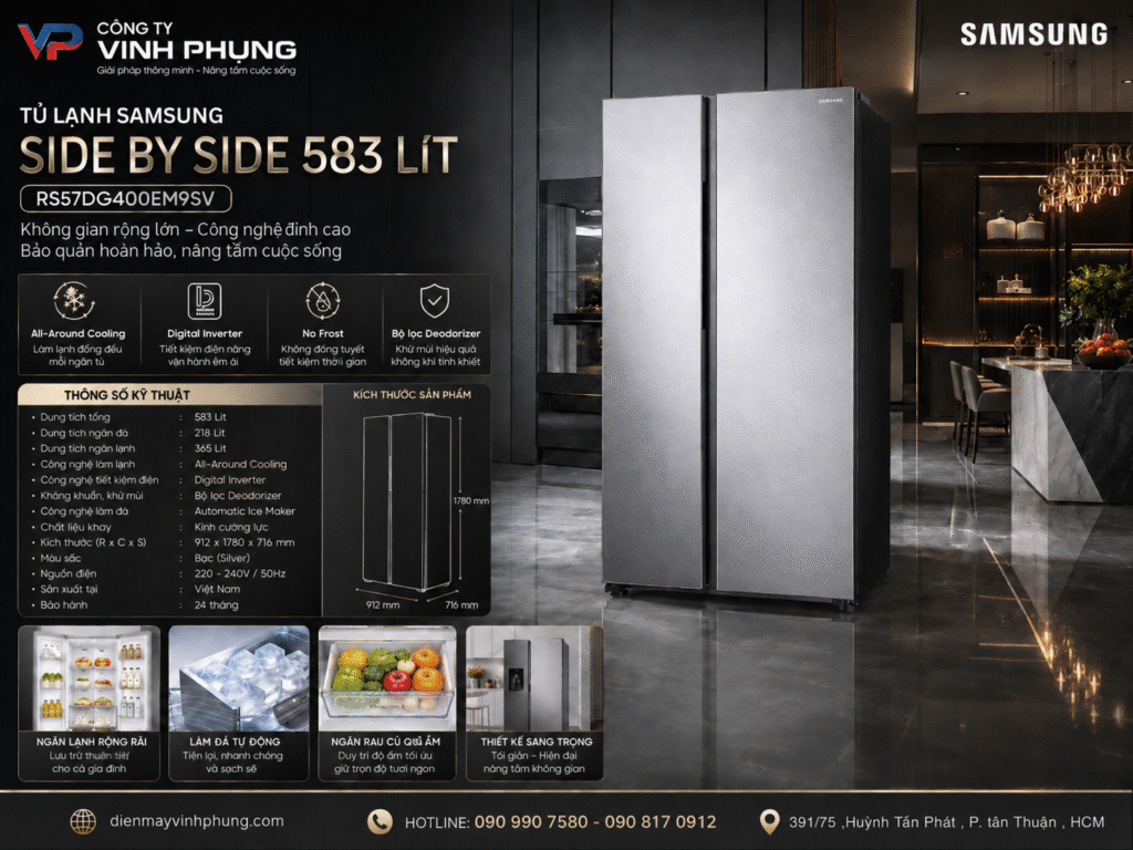 Tủ lạnh Samsung Inverter 583 lít RS57DG400EM9SV 8 Tủ lạnh Samsung Inverter 583 lít RS57DG400EM9SV
