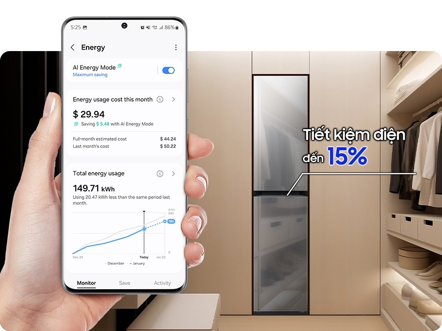 Tủ chăm sóc quần áo Samsung DF18CB8600ERSV
