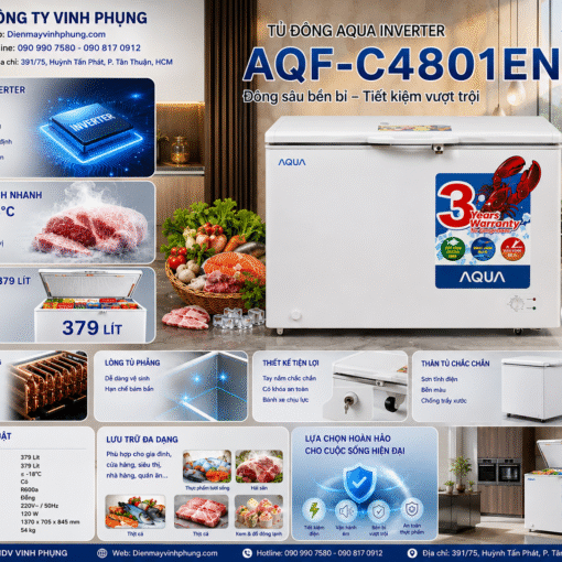 Tủ đông Aqua Inverter 379 lít AQF-C4801EN