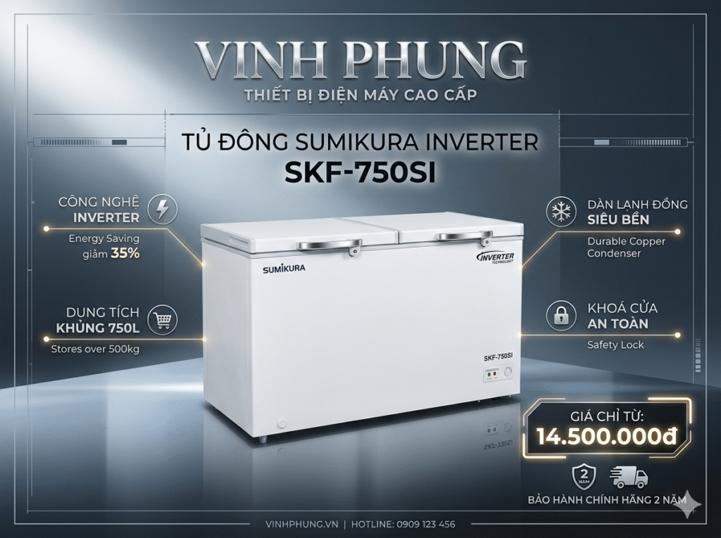 Tủ đông Sumikura inverter 750 lít SKF-750SI/JS