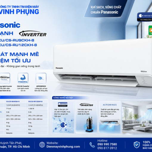 Máy lạnh panasonic Inverter 1hp RU9CKH-8D