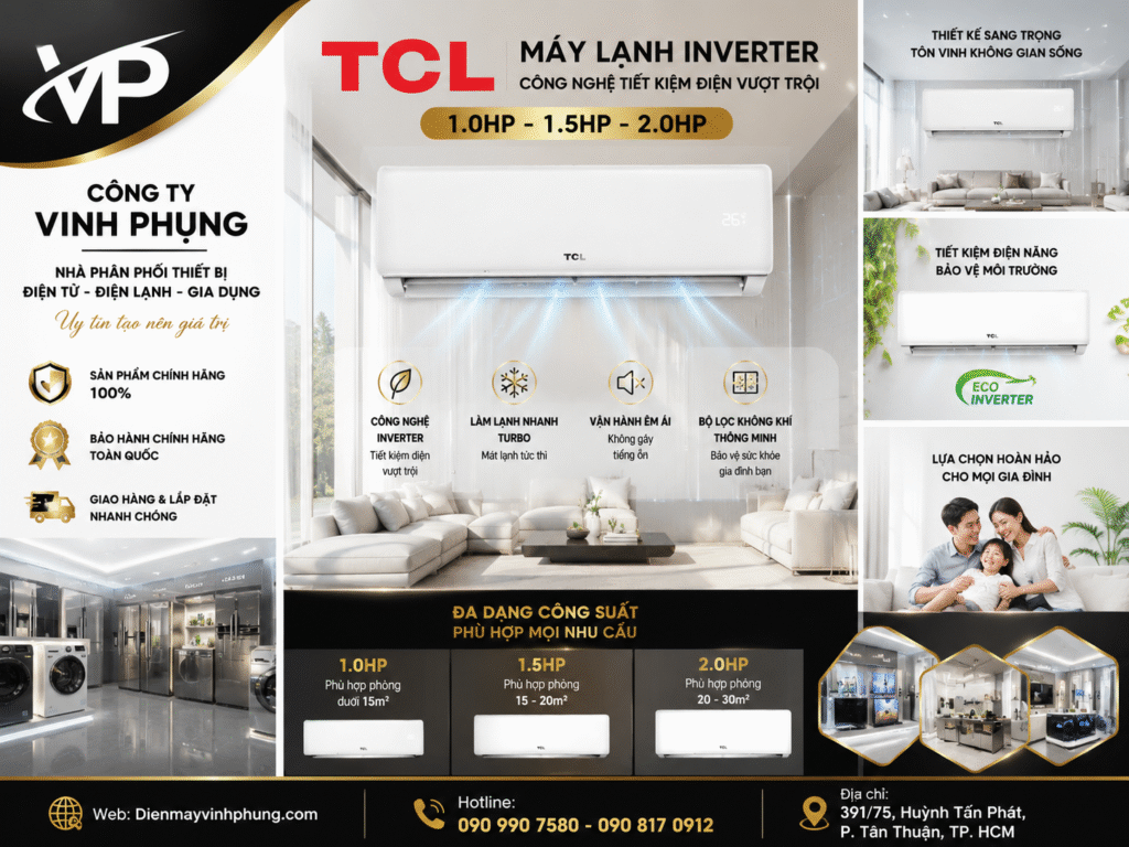 Máy lạnh 1.5 hp inverter TCL TEP-13CSD/F1I