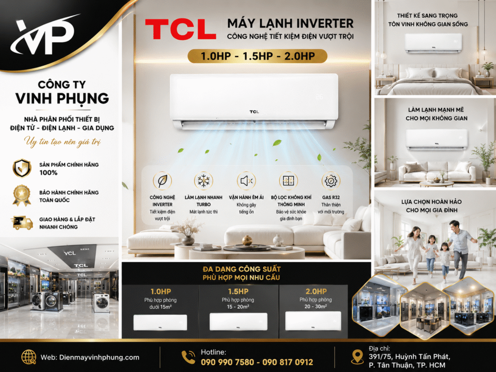 Máy lạnh 1.5 hp inverter TCL TEP-13CSD/F1I