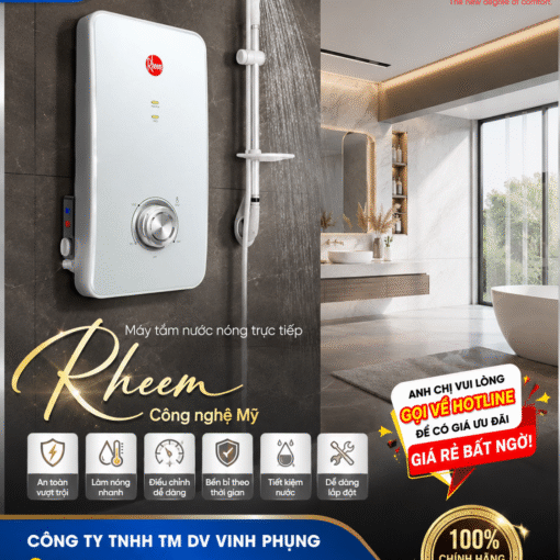 Máy Tắm Nước Nóng Trực Tiếp Rheem 4500W-RH-688E-WT