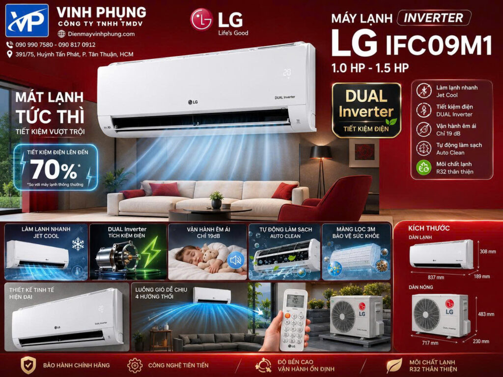 Máy lạnh LG Inverter 1HP IFC09M1