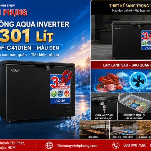 Tủ đông Aqua Inverter 301 lít AQF-C4101EN