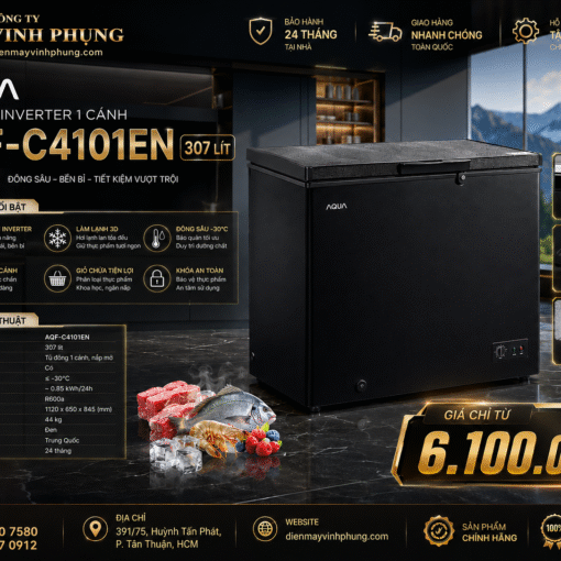 Tủ đông Aqua Inverter 307 lít AQF-C4101EN