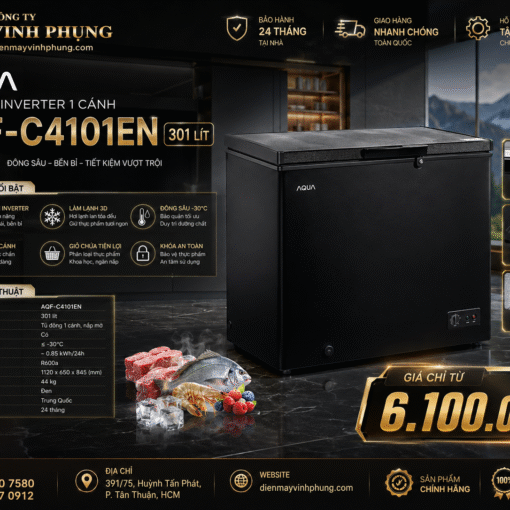 Tủ đông Aqua Inverter 301 lít AQF-C4101EN