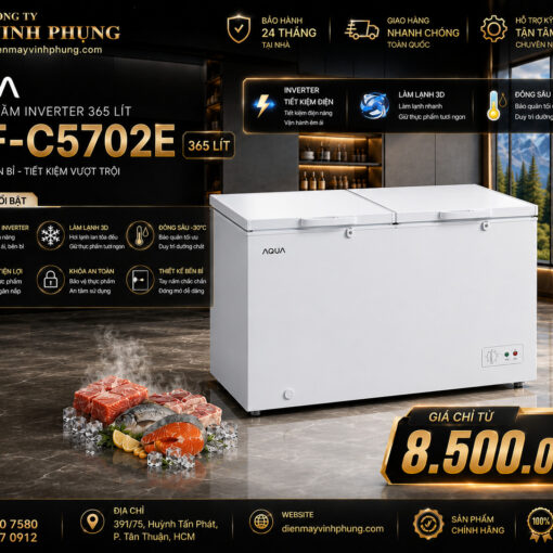 Tủ đông mát Aqua Inverter 365 lít AQF-C5702E