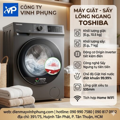 Máy Giặt Toshiba 11Kg AI inverter TW-T33B120UWV(MK)