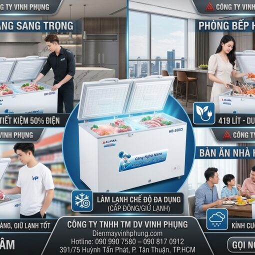 Tủ đông Alaska inverter 419 lít HB-550CI
