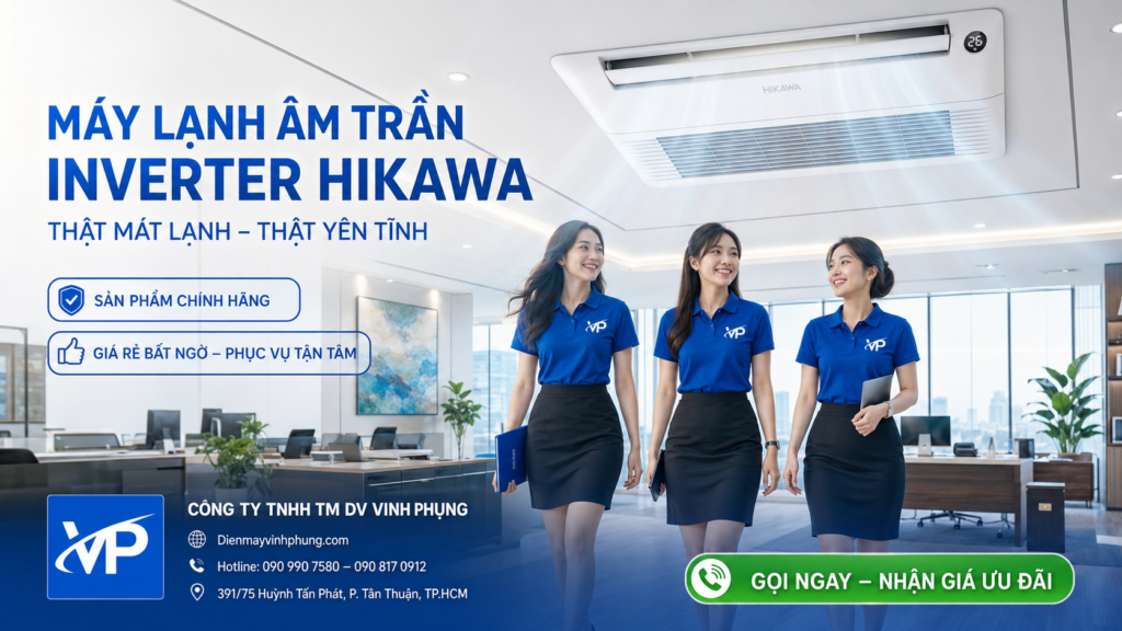 May Lanh am tran HIKAWA 1 huong thoi Inverter 2HP HI C1W20AT HO C1W20AT 1