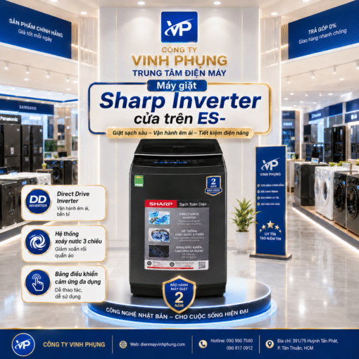 Máy giặt Sharp Inverter cửa trên 11 kg ES-TM110CD-DS