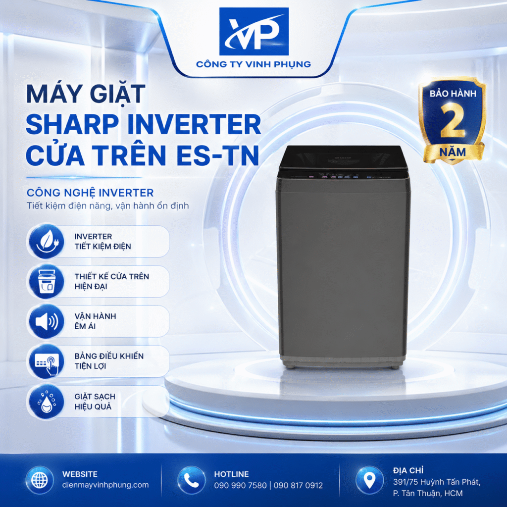 Máy giặt Sharp Cửa trên 11 Kg ES-TN111EN-DG