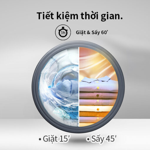 Máy giặt sấy Inverter Hisense WD90N1Y giặt 9kg - sấy 6kg cửa trước
