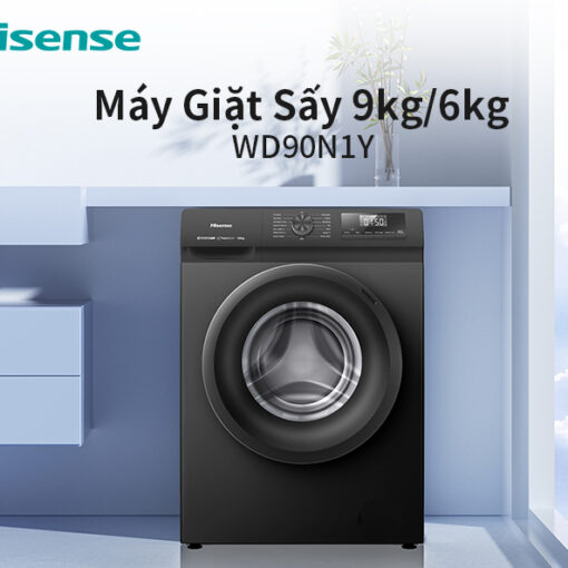 Máy giặt sấy Inverter Hisense WD90N1Y giặt 9kg - sấy 6kg cửa trước