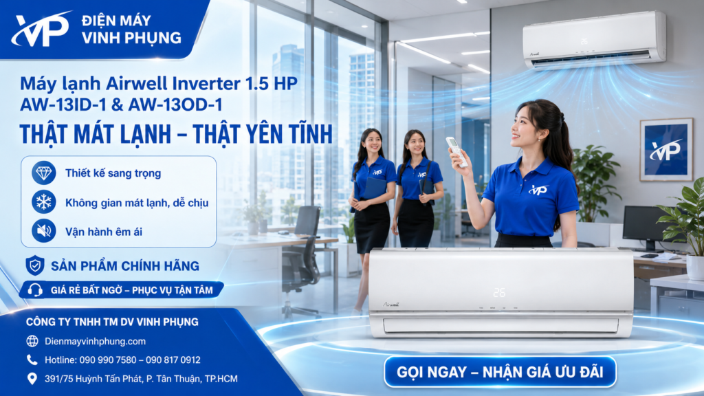 Máy lạnh Airwell Inverter 2.0 HP AW-18ID-1/AW-18OD-1