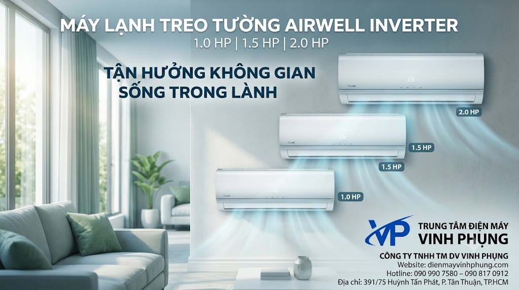 Máy lạnh Airwell Inverter 1.5 HP AW-13ID-1/AW-13OD-1
