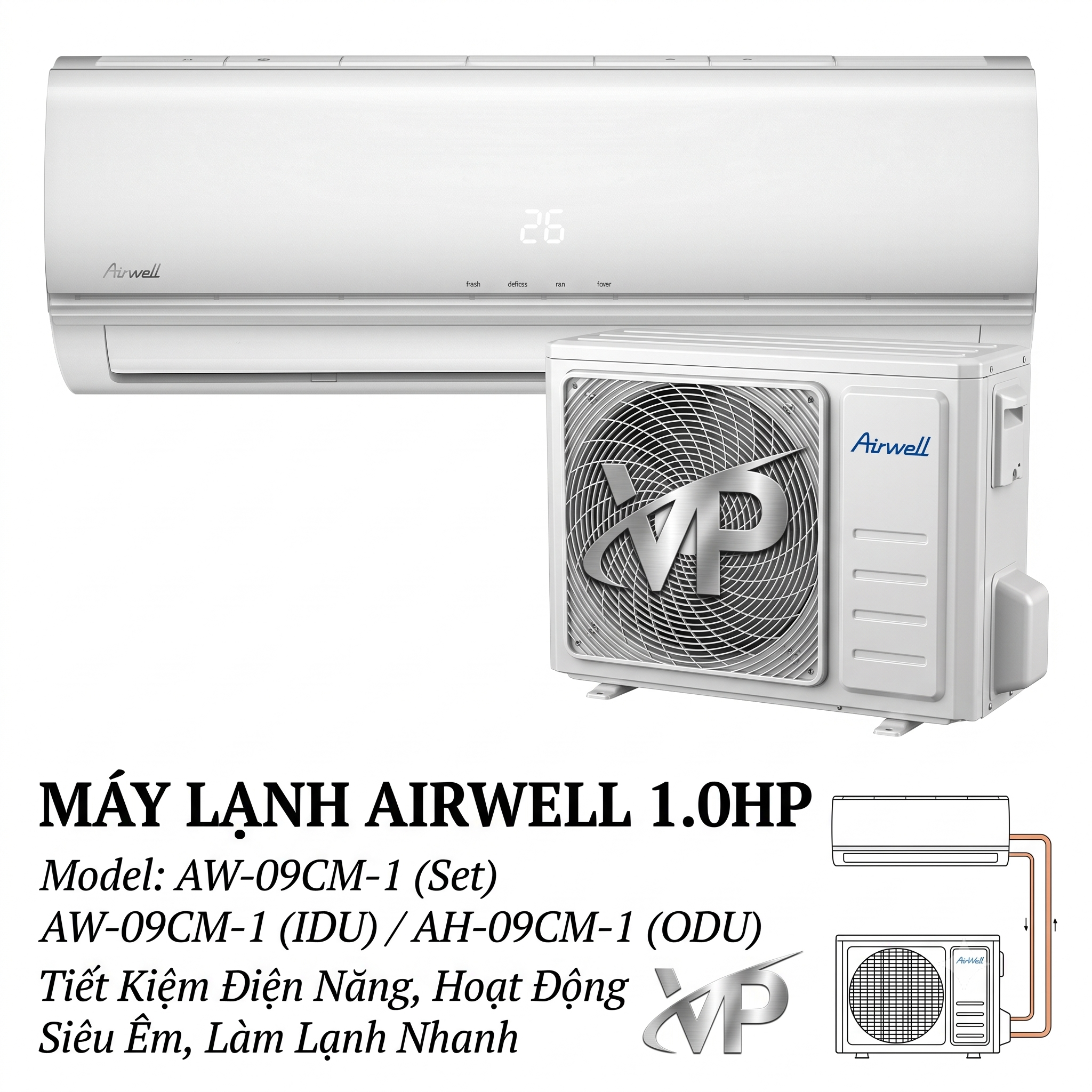 Máy Lạnh AirWell 1.0HP AW-09CM-1/AH-09CM-1