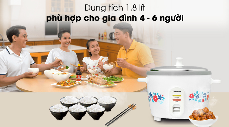 Nồi cơm điện Toshiba 1.8 lít RC-18MH2PV(F)