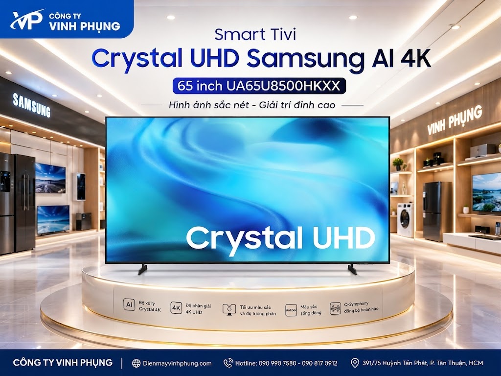 Smart Tivi Samsung AI Crystal UHD 4K 75 inch UA75U8500HKXXV