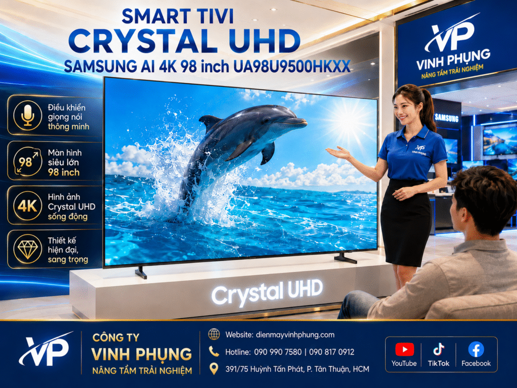 Smart Tivi Crystal UHD Samsung AI 4K 98 inch UA98U9500HKXX