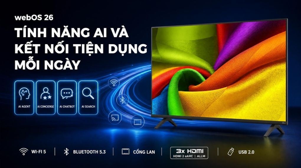 Smart Tivi LG AI 4K 43 inch 43NU855BPSA