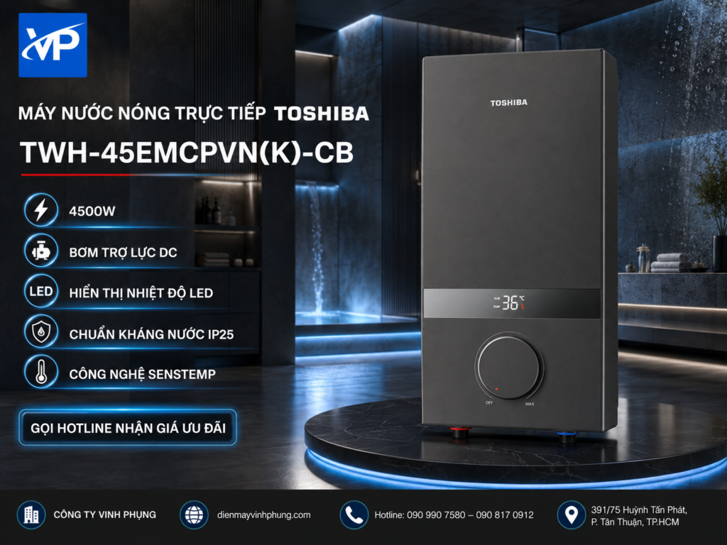 Máy tắm nóng trực tiếp Toshiba TWH-45MCNVN(S)-WB 10 Máy tắm nóng trực tiếp Toshiba TWH-45MCNVN(S)-WB