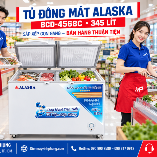 Tủ đông mát Alaska 345 lít BCD-4568C