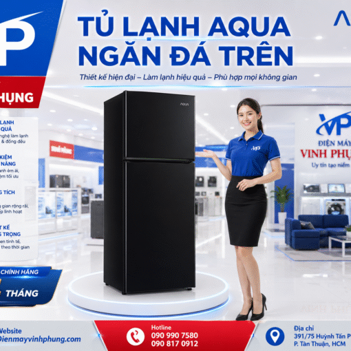  Tủ lạnh Aqua Inverter 189 lít AQR-T225FA(LB)