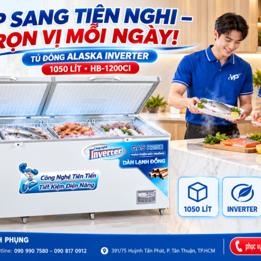 Tủ đông Alaksa Inverter 1050 lít HB-1200CI