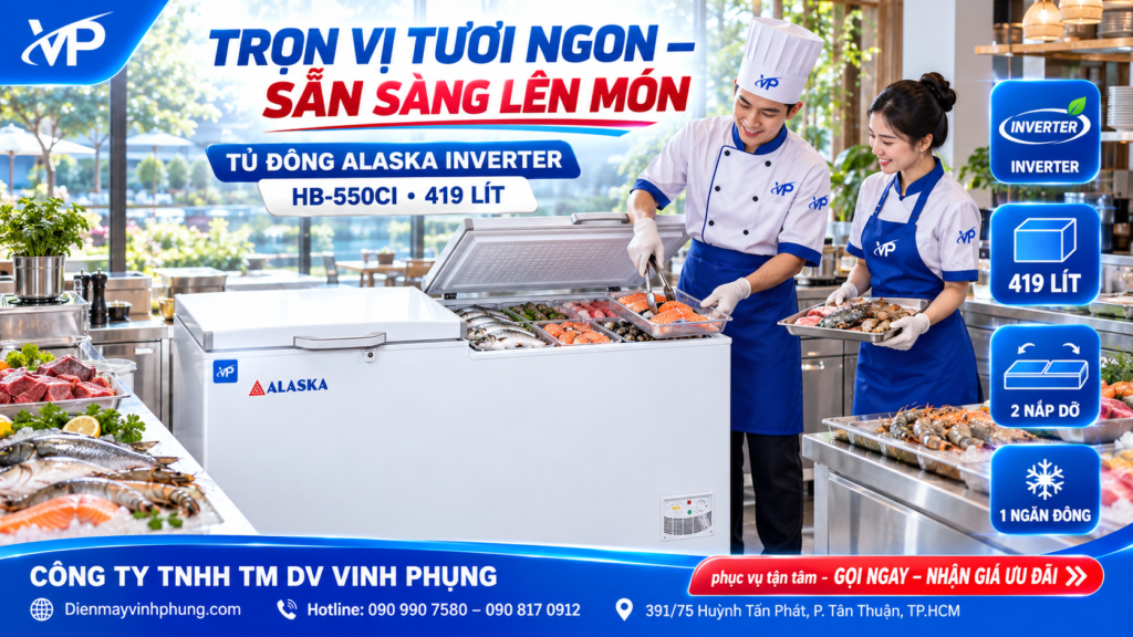 Tủ đông Alaska inverter 419 lít HB-550CI