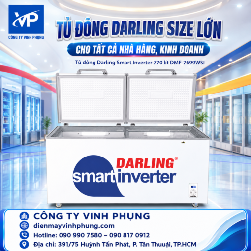 Tủ đông Darling Smart Inveter 770 lít DMF-7699WSI