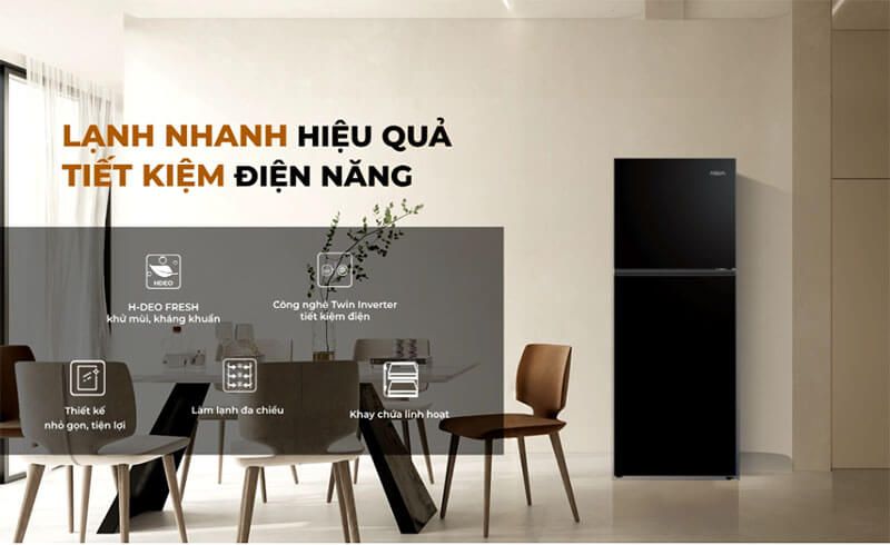 Tủ lạnh Aqua Inverter 212 lít AQR-T245FA(LB)